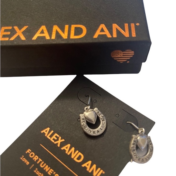 ALEX AND ANI - “Love & Luck” hook earrings in Rafaelian Gold. Luck & prosperity - Picture 3 of 5